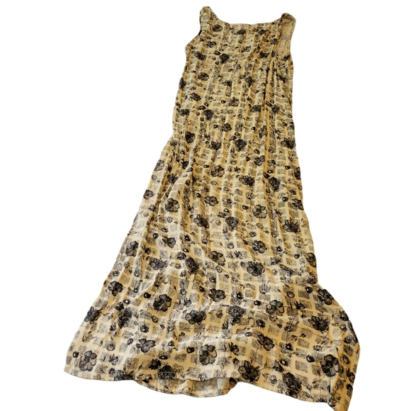 David Dart Dress Floral Checkered Blue Off White Size XL NWT Vintage NOS. - Picture 2 of 8